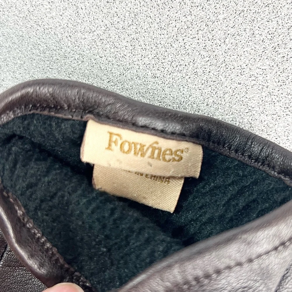 Vintage‎ Fownes Leather Gloves in Brown fully lined warm Driving size 7.5